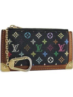 LOUIS VUITTON Multicolor Pochette Cles Coin Purse Black M13664